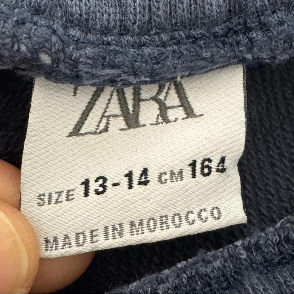 Zara Girls Sweatshirt Material Midi Skirt for Monochrome Look Blue Size 13-14
